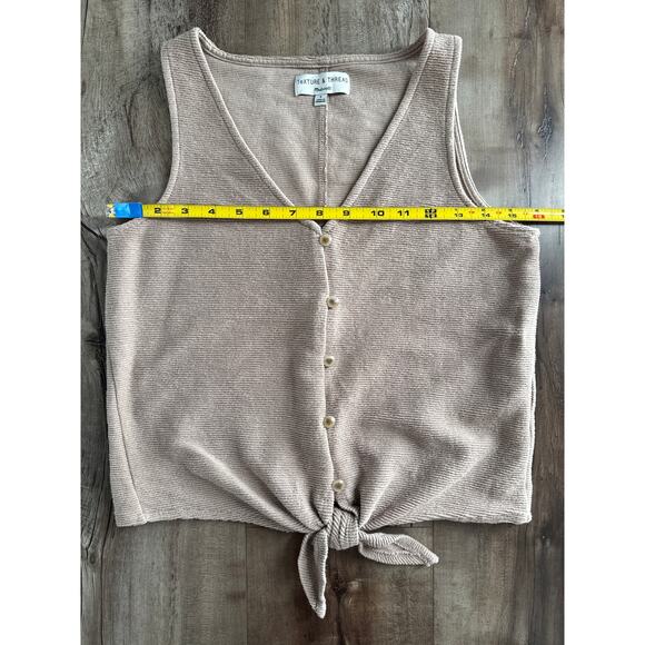 Madewell Texture & Thread Button-Front Tie Tank Top, Size Small - Picture 7 of 10